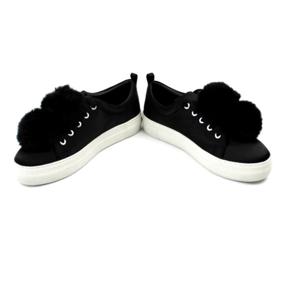 J/Slides Alpha Satin Pompom Platform Sneakers 8.5 - Picture 2 of 6